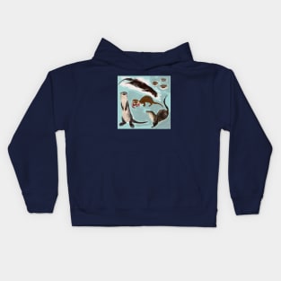 New World otters Poster Kids Hoodie